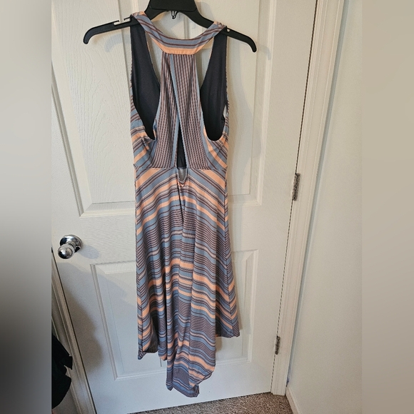 Prana Women Saxon Dress Red Clay Stripe size M - Picture 4 of 5
